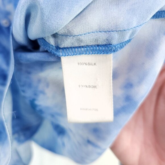 Rebecca Taylor 100% Silk Button Up Blouse Women's Top Size 8 Drawstring Belt - Picture 11 of 12